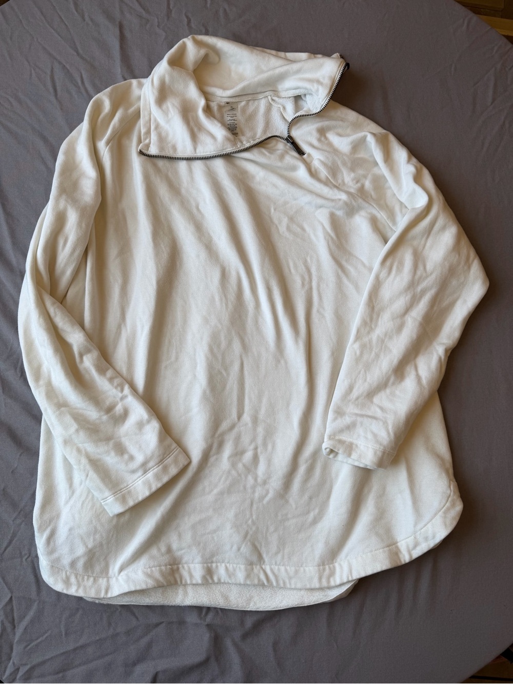 Lou & Grey White Half-Zip Pullover Shirt - Unbranded